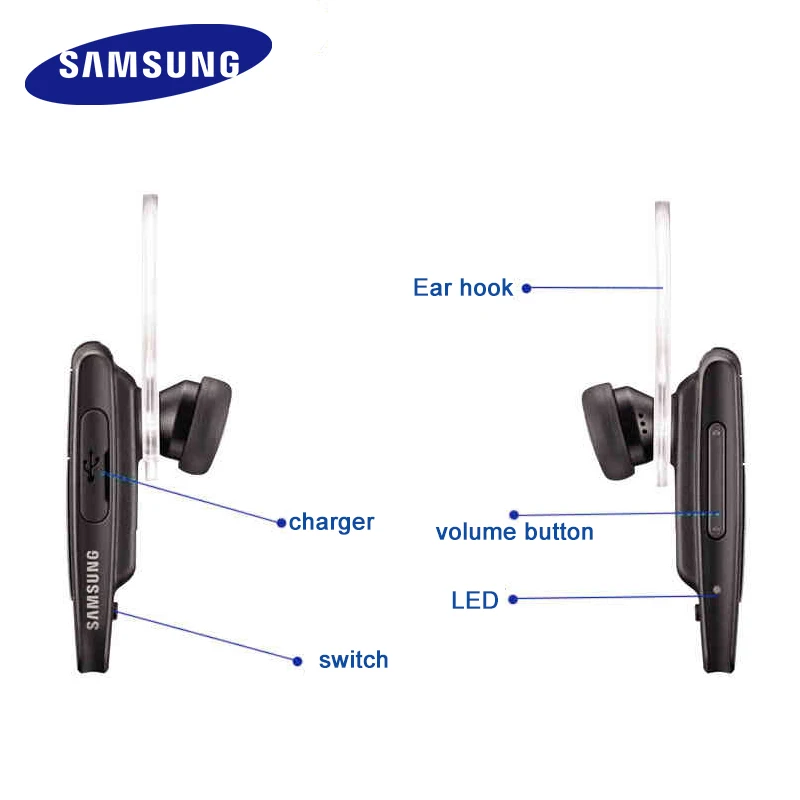 Оригинальные наушники SAMSUNG HM1950 Bluetooth 3 0 с микрофоном и ушным крючком Беспроводные