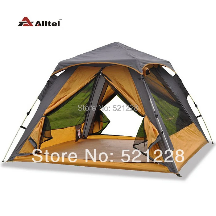 

2016 on sale Alltel 2 layer automatic 3-4 person hiking beach fishing family party sun shade-shed awning outdoor camping tent