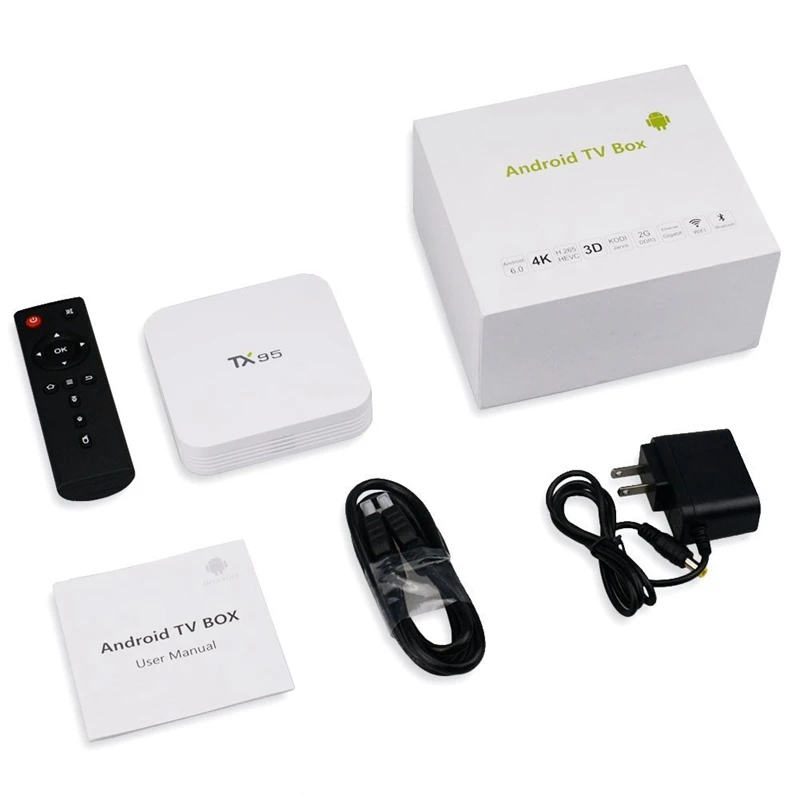 TX95 Smart tv Box Android 7,1 2 Гб 16 Гб четырехъядерный процессор Amlogic S905X 2,4G/5 ГГц Wifi H.265 4 K HDMI 2.0a USB 3,0 ТВ приставка