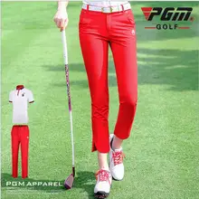 Новые PGM женские брюки для гольфа женские удобные дышащие спортивные летние спортивные высокие эластичные тонкие красные капри брюки