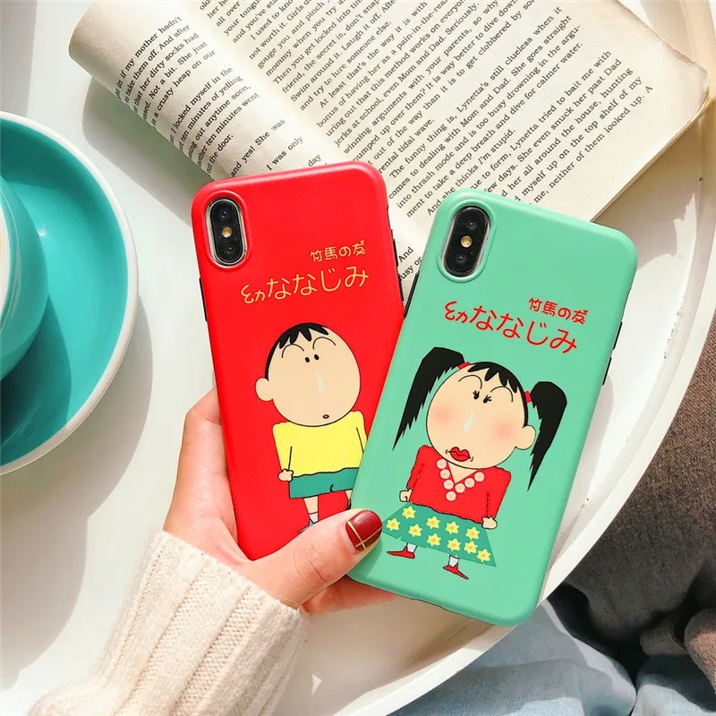Hot Crayon Shin-chan cartoon character Phone Case For iPhone 6 6s 7 8 Plus X XR XS MAX Relief Sakura Momoko |