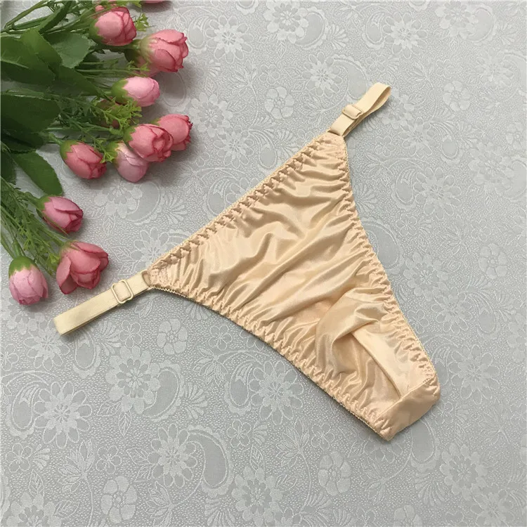 

2018 new men's thong adjustable smooth thin belt sexy U convex design low waist thong sissy panties jockstrap gay underwear