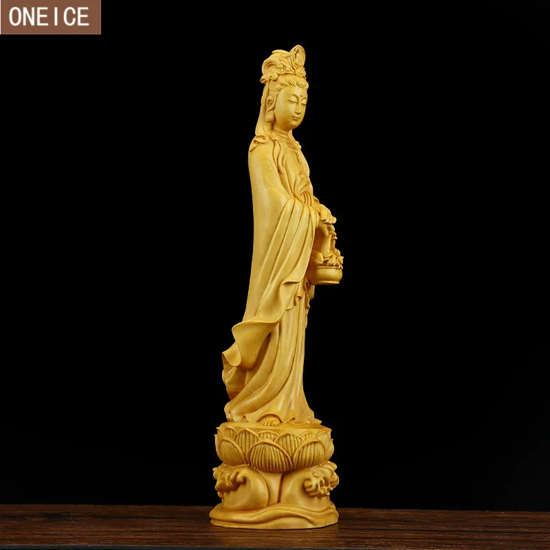 21 см Китайская Скульптура Будды Гуаньинь, статуя для украшения дома, автомобильная деревянная статуя Будды, Офисные аксессуары, ремесла, подарок, деревянная статуя