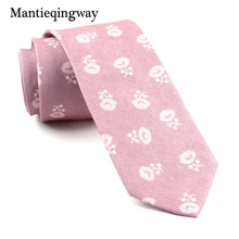 Mantieqingway 6 см модные цветочные узоры шеи галстуки для мужчин костюмы хлопок узкий галстук для свадьбы Gravata Masculina Cravat