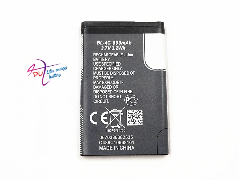 BL-4C 1 шт./лот 890 мАч батарея мобильного телефона для Nokia 1202/1265/1325/1506/1508/1661/1706/2220 s BL-4C