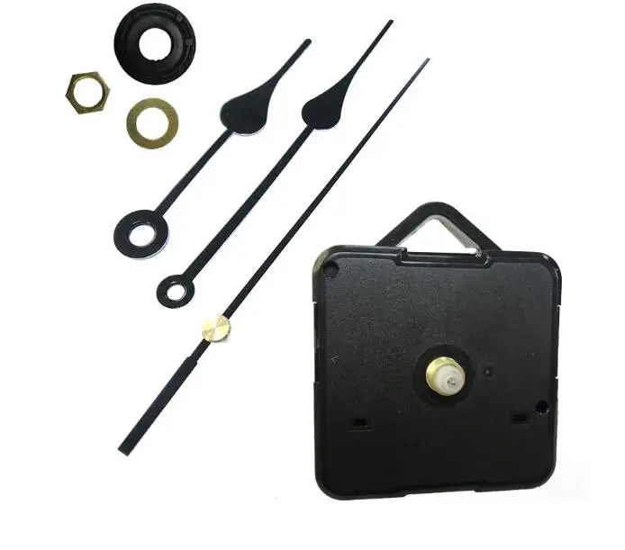 

100sets Shaft 18mm DIY Quartz Wall Clock Movement Mechanism Repairment Repair Parts Black Heart Hands Complete parts with Hook
