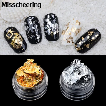 

1 PCS Mezzling Gold Silver Aluminum Nail Art Foil Sticker Paper 3d Glitter UV Gel Polish Design Nail Decoration Tools