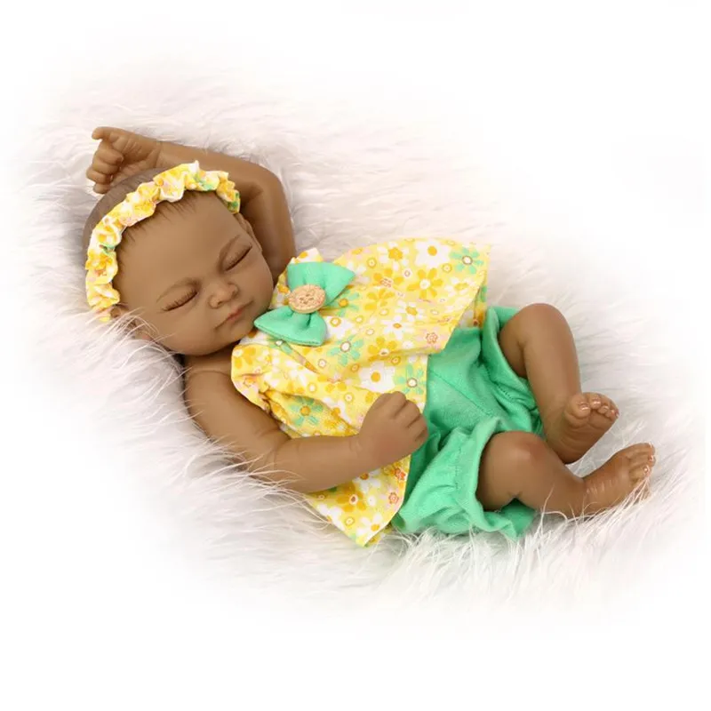 

9" Realist Reborn Doll Silicone Reborn Baby Dolls for Girls Children Gifts,Cute Lifelike Baby Doll Black Dolls with Clothes