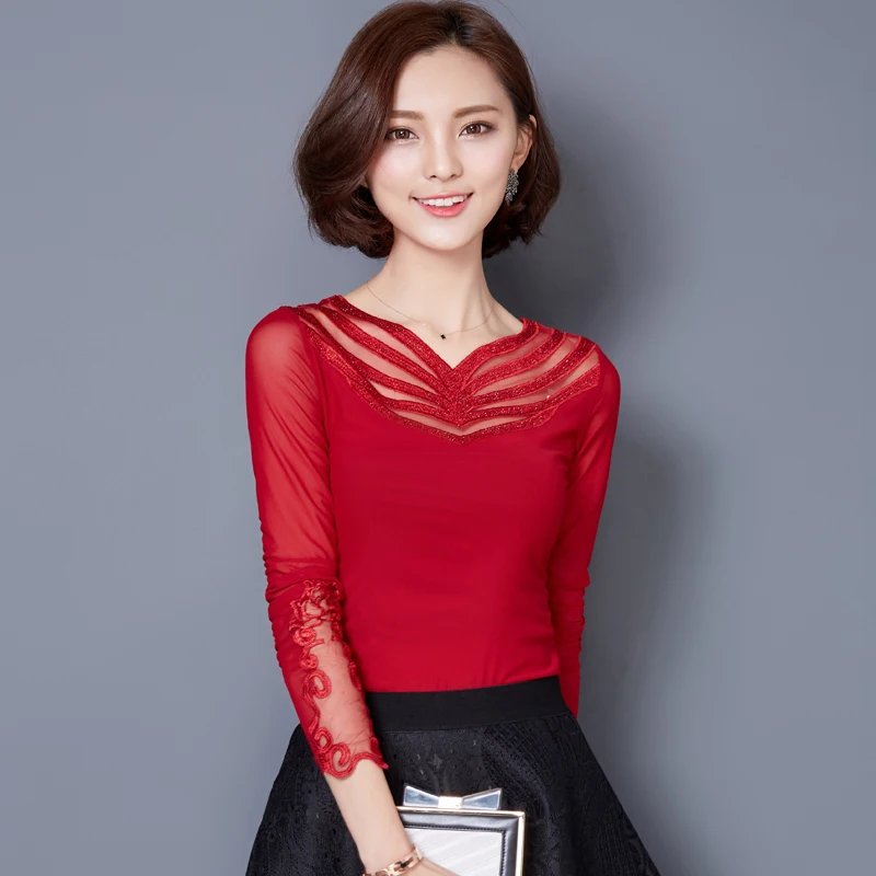 2016 New Spring Women blouses Shirts Long Sleeved Sexy