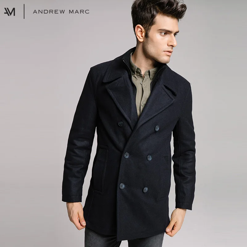 ANDREWMARC 2017 Man New Winter Woolen Jacket Coat Male