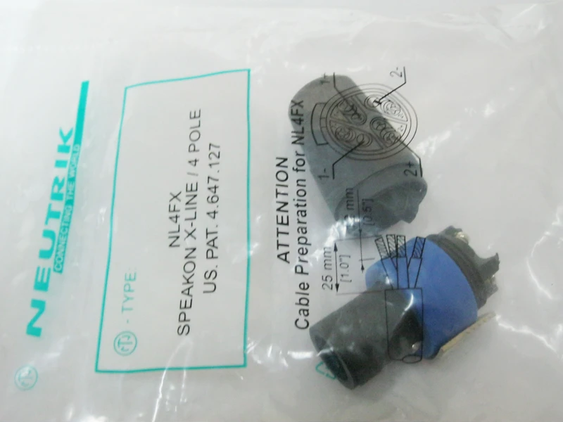 

10 Pcs. Free shipping NEUTRiK new type NL4FX Speakon 4 pin male audio speaker connector !