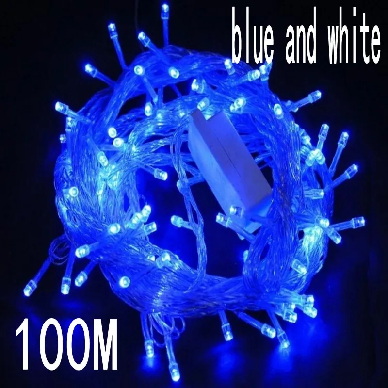 blue and white colour 100 meter 800 LED Christmas Lights for Decorative