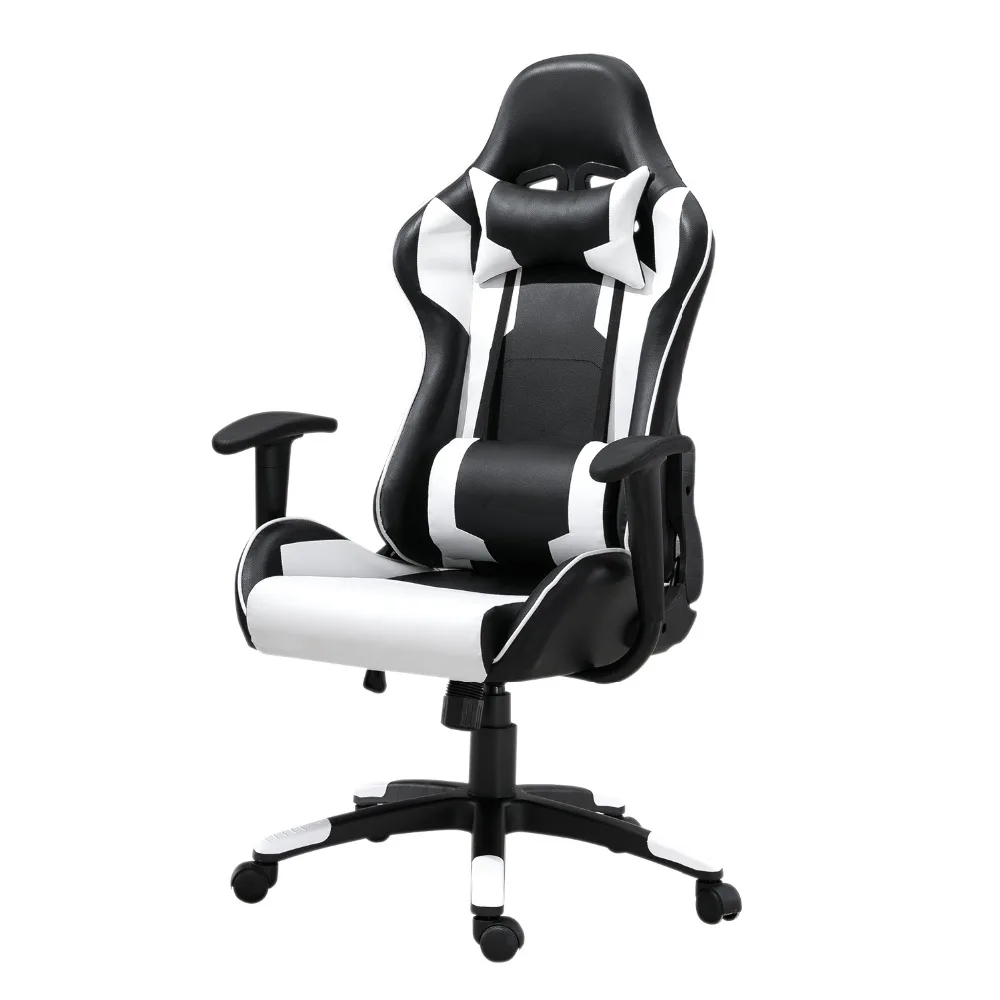 

Samincom L21.3"*W21.3"*H50"~53.9" Office Chair High-Back with Headrest and Lumbar Support PU Leather Racing Gaming Chair