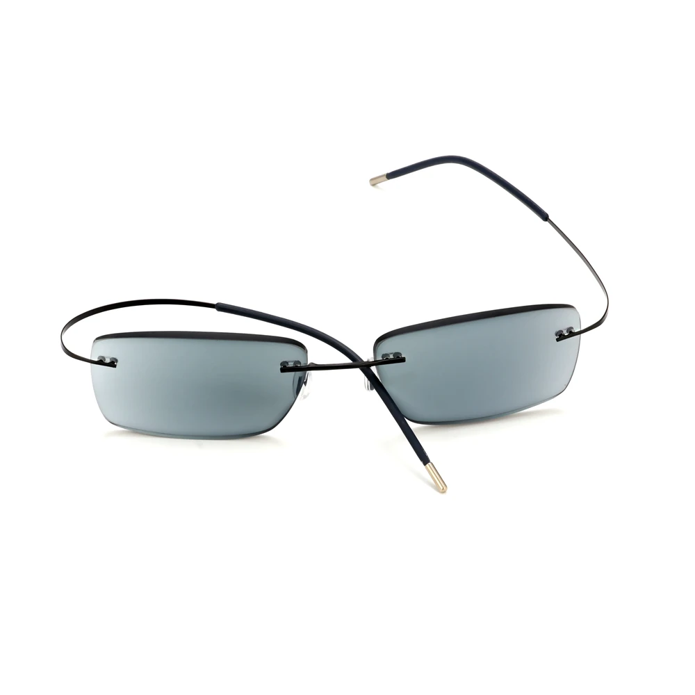 Солнцезащитные очки с переходом, титановые фотохромные очки для чтения, мужские очки для дальнозоркости, пресбиопии с диоптриями, очки для пресбиопии на открытом воздухе - Цвет оправы: Черный
