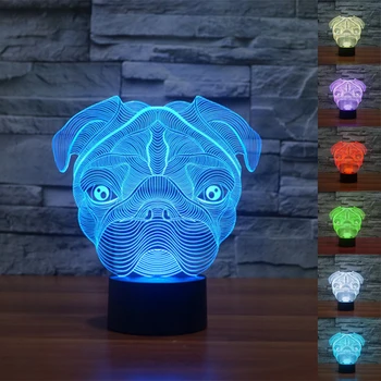 

HAIXIANG USB Colouful Remote Control Dog 3D Table Lamp Luminaria LED Night Light Decorative Lighting Atmosphere Lamp Kid's Gift