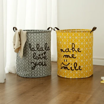 

Laundry Basket 40*50cm Large Storage Toy Washing Dirty Clothes Sundries Box Organizer Bin Folding Waterproof Cotton big size