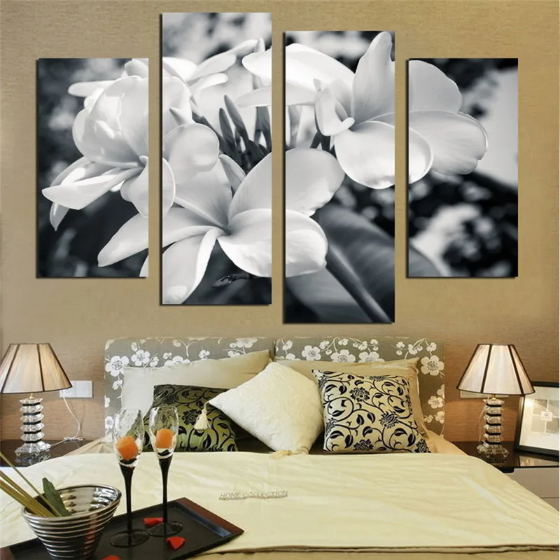 4Panel-New-Modern-Effect-of-black-and-white-images-Flower-Painting-Picture-Cuadros-Decoracion-Canvas-Art (1)