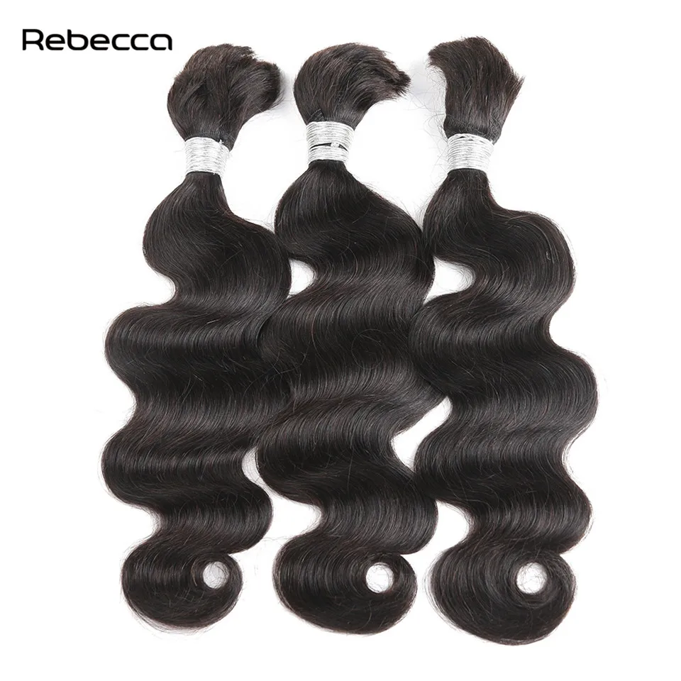 Rebecca Brazilian Virgin Hair Natural Color 100g/ Bundle Body Wave Bundles 100% Human Braiding Hair Bulk Extensions brazilian-body-wave-hair-bundles