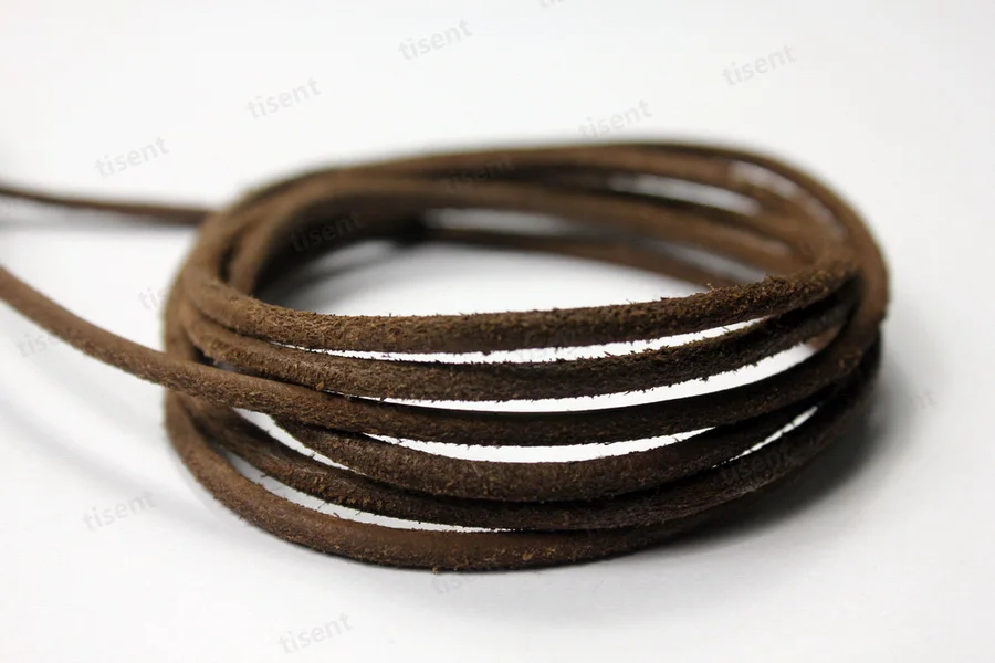 AaaZee 3 ярдов 3 мм круглый шнур из натуральной воловьей кожи для изготовления ювелирных изделий своими руками кожаный ремешок для рукоделия