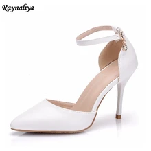 2018 Women Sandals Soft Leather Pointed Toe Ankle-strap White Color Thin Heel High Heels Pumps Women Shoes Size 34-41 XY-A0091 цена 2018 Women Sandals Soft Leather Pointed Toe Ankle-strap White Color Thin Heel High Heels Pumps Women Shoes Size 34-41 XY-A0091 цены онлайн