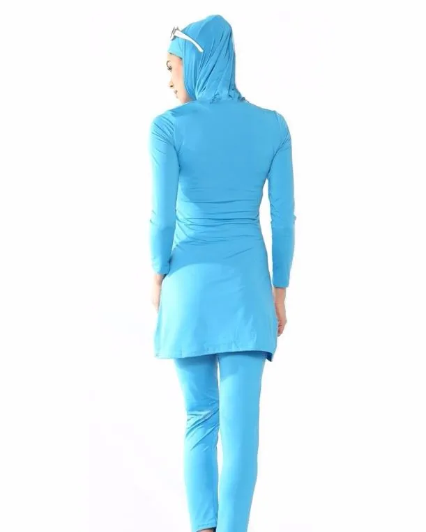Дешевый Мусульманский купальник для девочек, купальный костюм, накидка, консервативный Исламский купальник размера плюс, пляжная одежда