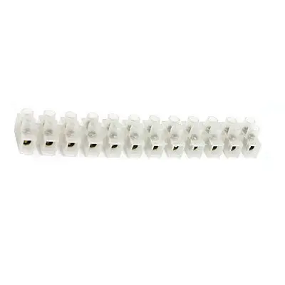 

Double Row 12 Position Barrier Block Terminal Strip Clear White 10A