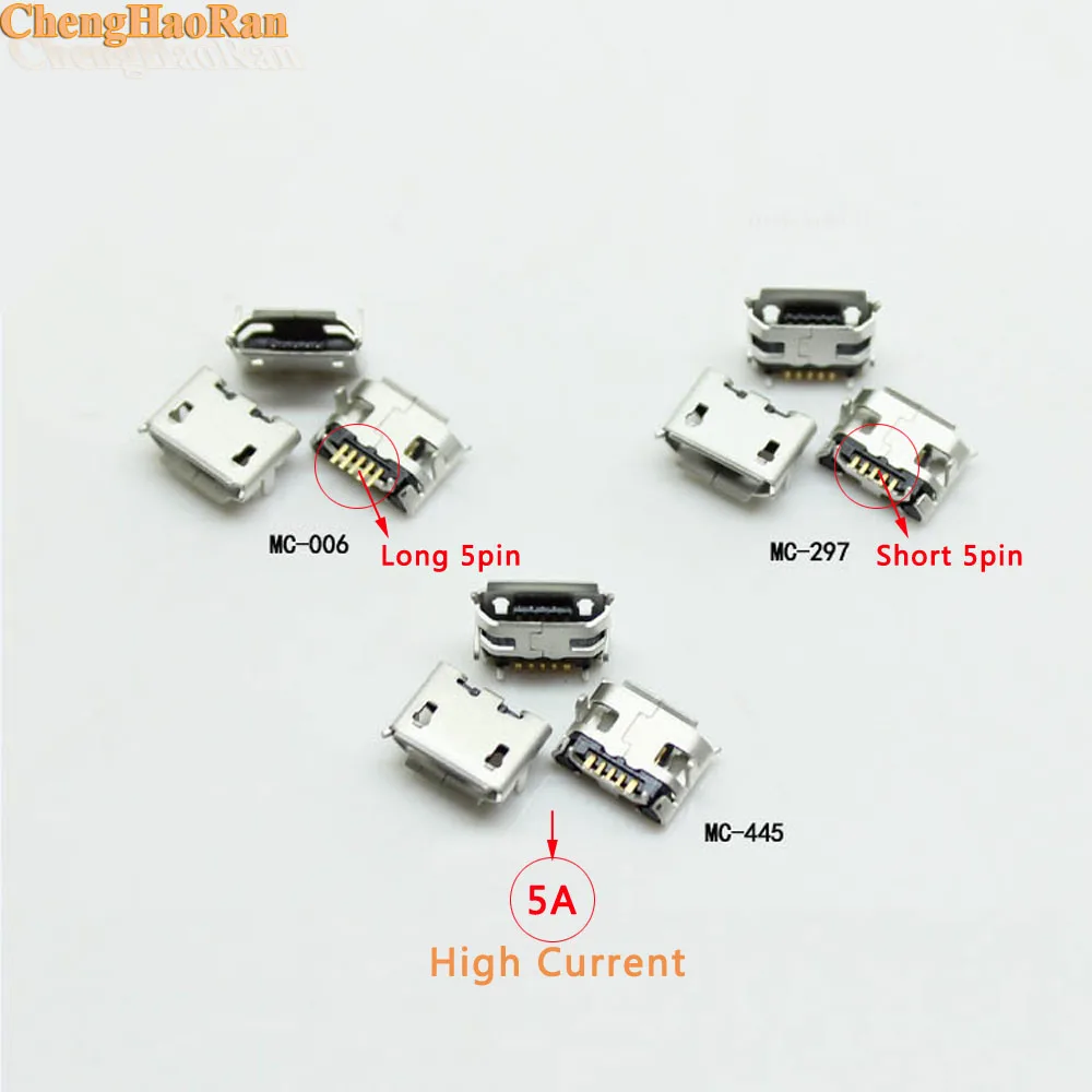 ChengHaoRan B type phone tail charing connector USB jack female socket 4.85 horn Micro 5P DIP FLAT MOUTH | Мобильные телефоны и