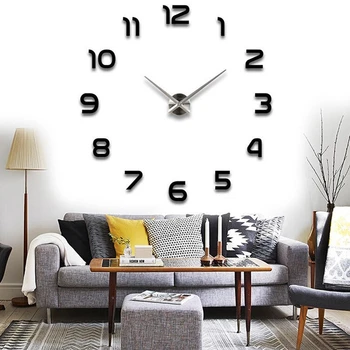 Pointer Clock Quartz Clocks Fashion Watches 3d Real Wall Clock Rushed Mirror Sticker Diy Living Room Decor Digital Wall Clock