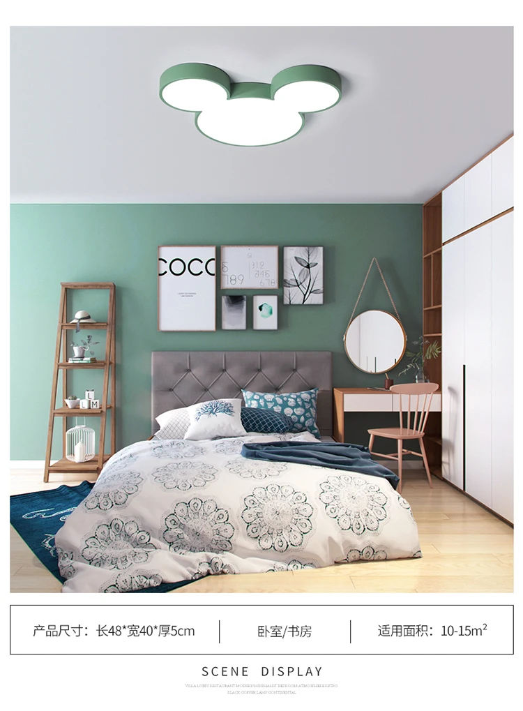 Современная светодиодная люстра с изображением Микки Мауса в скандинавском стиле для детской комнаты, декоративная люстра для детской комнаты, светодиодная лампа, светильники