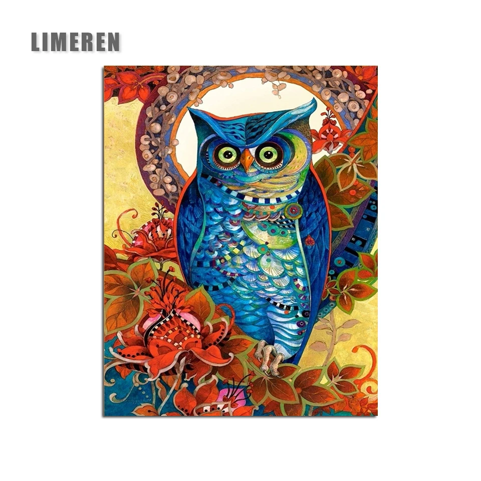 

Frameless Vintage Owl DIY Painting By Numbers Acrylic Paint On Canvas Kit Animals Paint By Numbers For Home Decor Art