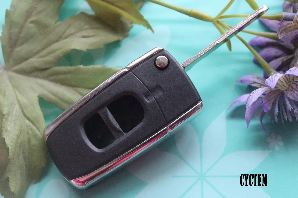 

CYCTEM Clearance!! Car Flip Key Shell 2 Buttons Modified Folding Remote Key Fob Case Blank Cover Fit For Mazda 323