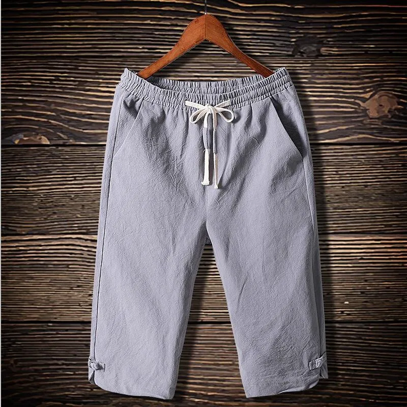 Men Pants 2018 Cotton And Linen Drawstring Solid Men's Trousers New Fashion Pants Plus Size Men Pants M-7XL High Quality