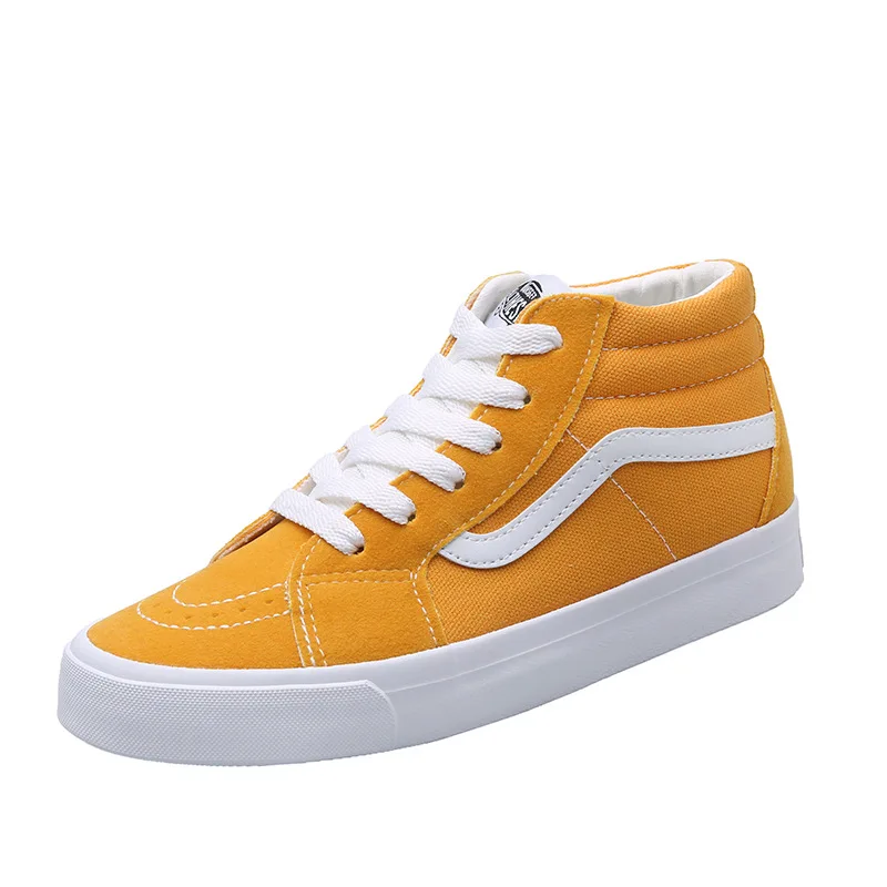 

high quality white Women Sneakers Checkerboard Fashion Lace-up Leisure Footwears high cut canvas Shoes men Flats black