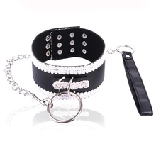 Adjustable Sex Fetish Bondage Collar Lace Leash Adult Game Product Sex Toys Slave Erotic Neck Collar High Quality