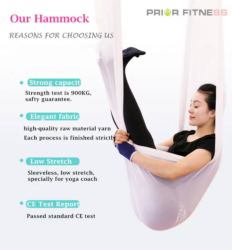 Prior Fitness Top Quality Nylon Tricot Yoga Hammock Fabric 4Mx2.8M Anti Gravity Aerial Yoga Hammock Silks -Quality Guarantee (8)