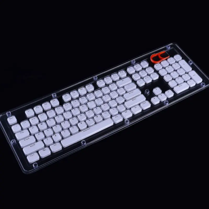 104 раскладка клавиш низкопрофильные колпачки для ключей Набор для механической клавиатуры с подсветкой и кристаллами дизайн Cherry MX с колпачками для ключей Съемник - Цвет: Белый