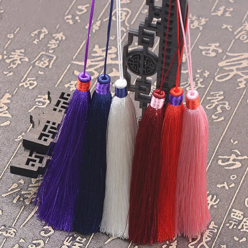 cheap 24cm Polyester Tassels Handmade Pendant Craft Tassel DIY Key Bag Pendants Jewelry Curtain Garments Decorative Accessories 2pcs