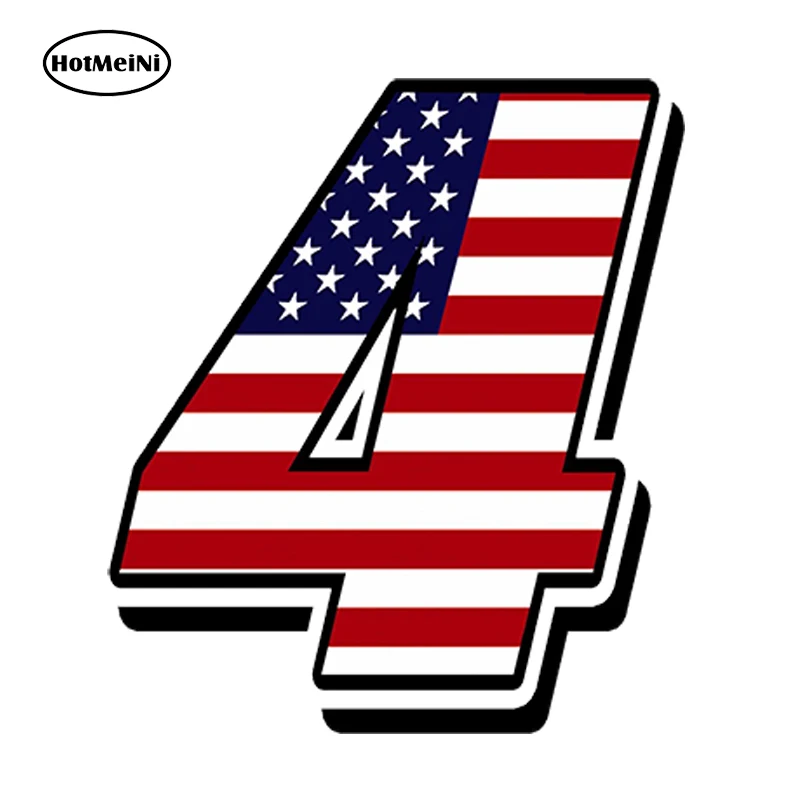 HotMeiNi 13 см x 10 см автомобильный Стайлинг гоночные номера виниловые наклейки с флагом США и США для мотокросса Авто ATV - Название цвета: RACING NUMBERS