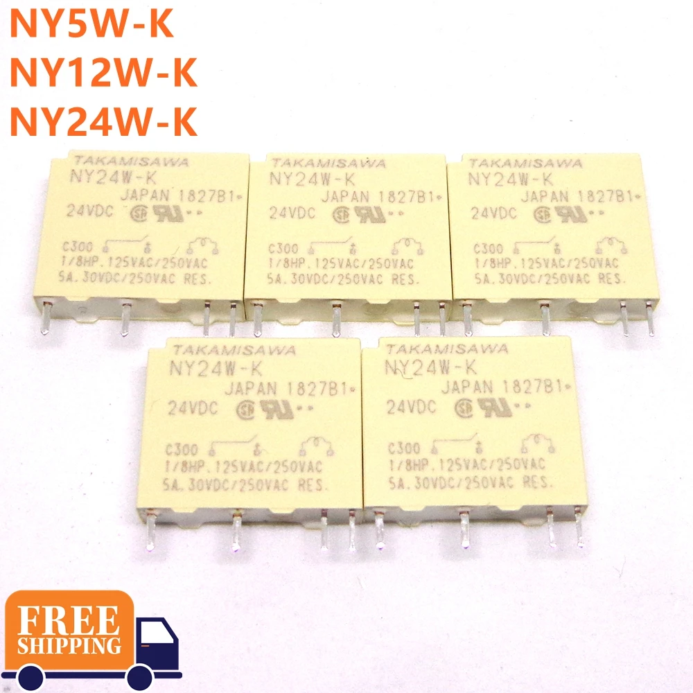 10 шт. takamisawa реле NY5W-K NY12W-K NY24W-K 5V 12V 24V DC абсолютно и реле