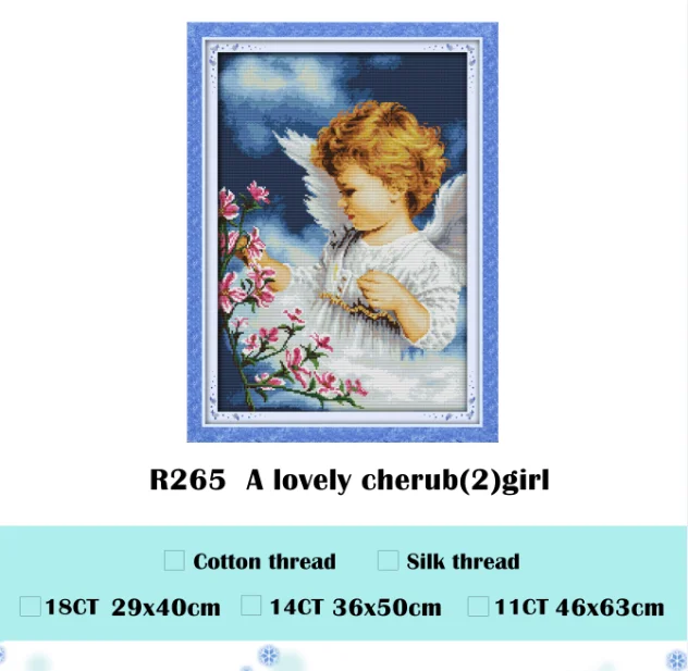 Набор для вышивки крестиком cherub с рисунком|handmade needlework|embroidery diycross stitch kits |
