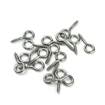 

100PCS 16mm Small Eye Screw Bolt Hook 304 Stainless Steel Tiny Screw Eye DIY Rope Accessories Wood Screws Jewellery Accessories
