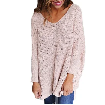 

New Women Loose Drop Shoulder Long Sleeve Knitted Sweater Jumper Knitwear Pullover Coat Outwear Sweaters