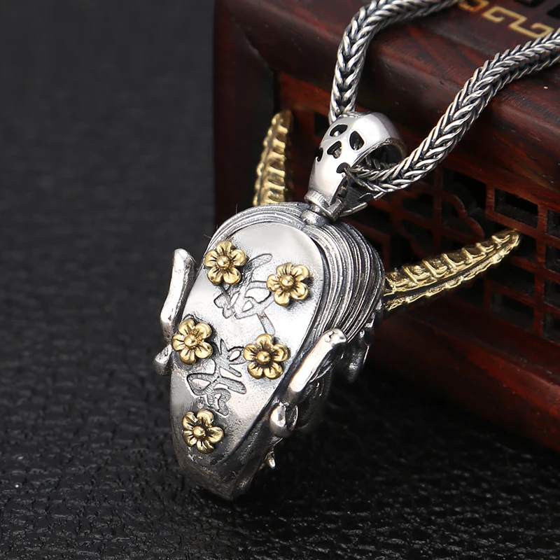 EDC 925 серебро с латунными бусинами нож кулон уличный Паракорд DIY украшения Серебро