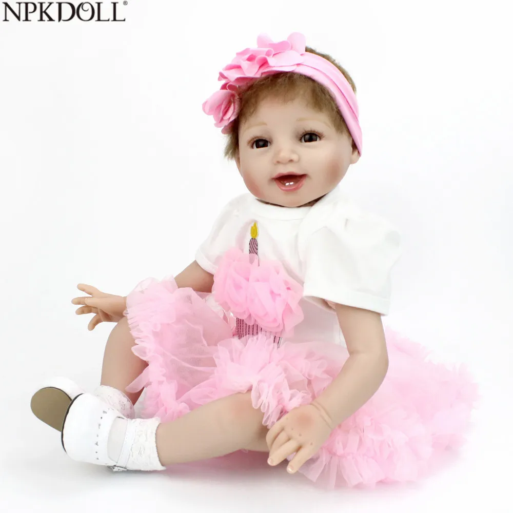 

NPKDOLL 22 inch Silicone Reborn Babies Dolls Brinquedos Dolls For Girls Vinyl Realistic Doll Reborn Kids Christmas Gifts Toys