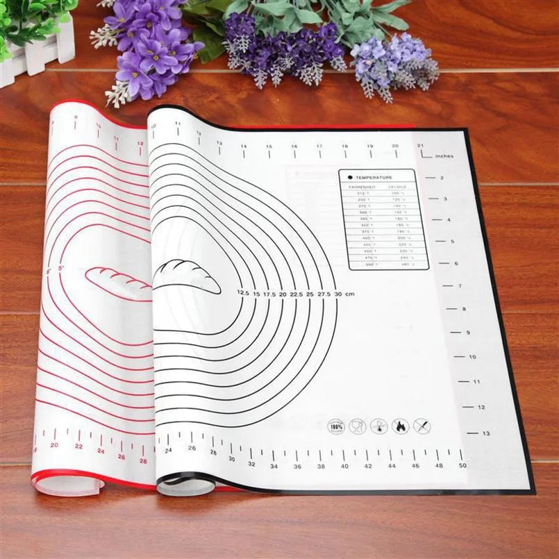 

40*60cm Silicone Baking Mat with Measurement Non-stick Rolling Dough Mat Non-slip Dough Mat Paste Maker Baking Liner Bakeware