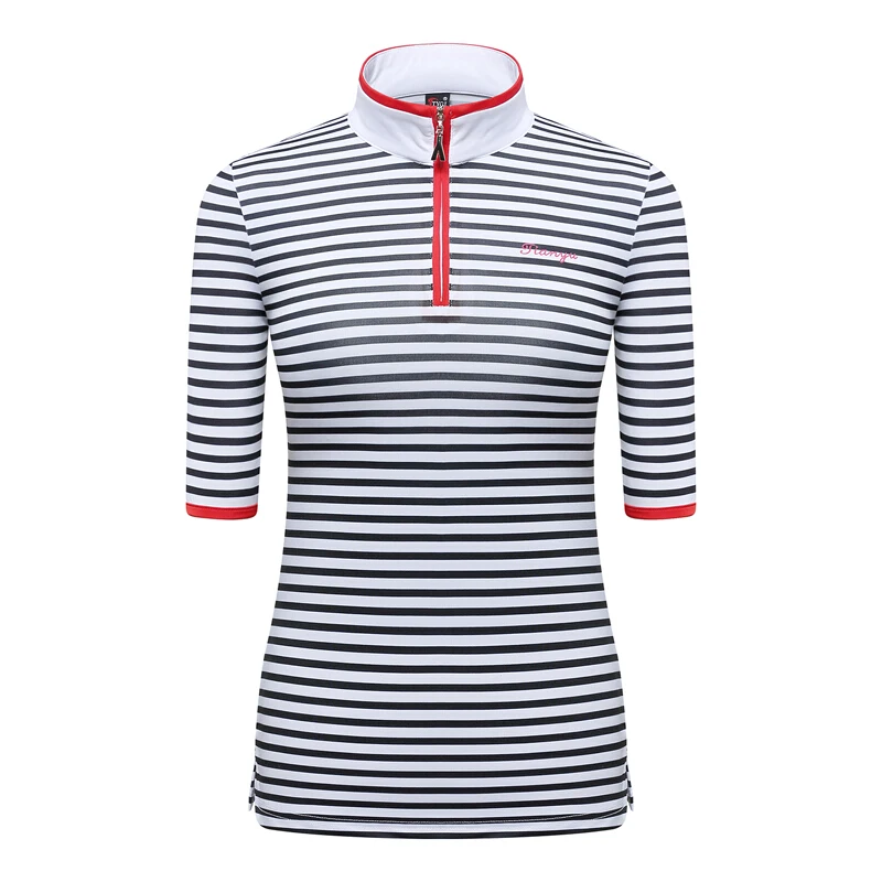 Одежда для гольфа женская футболка с коротким рукавом пятиконечный рукав эластичная полоса моряка Костюм Уличная рубашка поло спортивная одежда