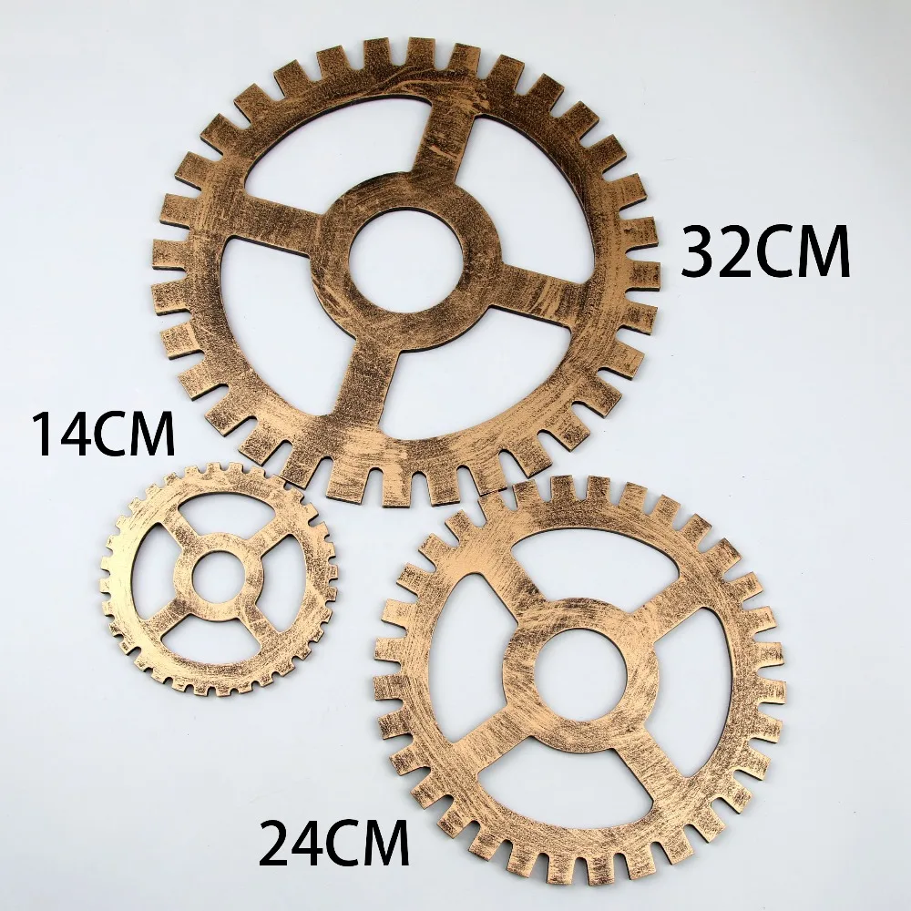 Европейский стиль деревянная Шестерня настенная художественная промышленная антикварная винтажная шикарная домашняя барная Парикмахерская Настенный декор старая фабрика стильные украшения
