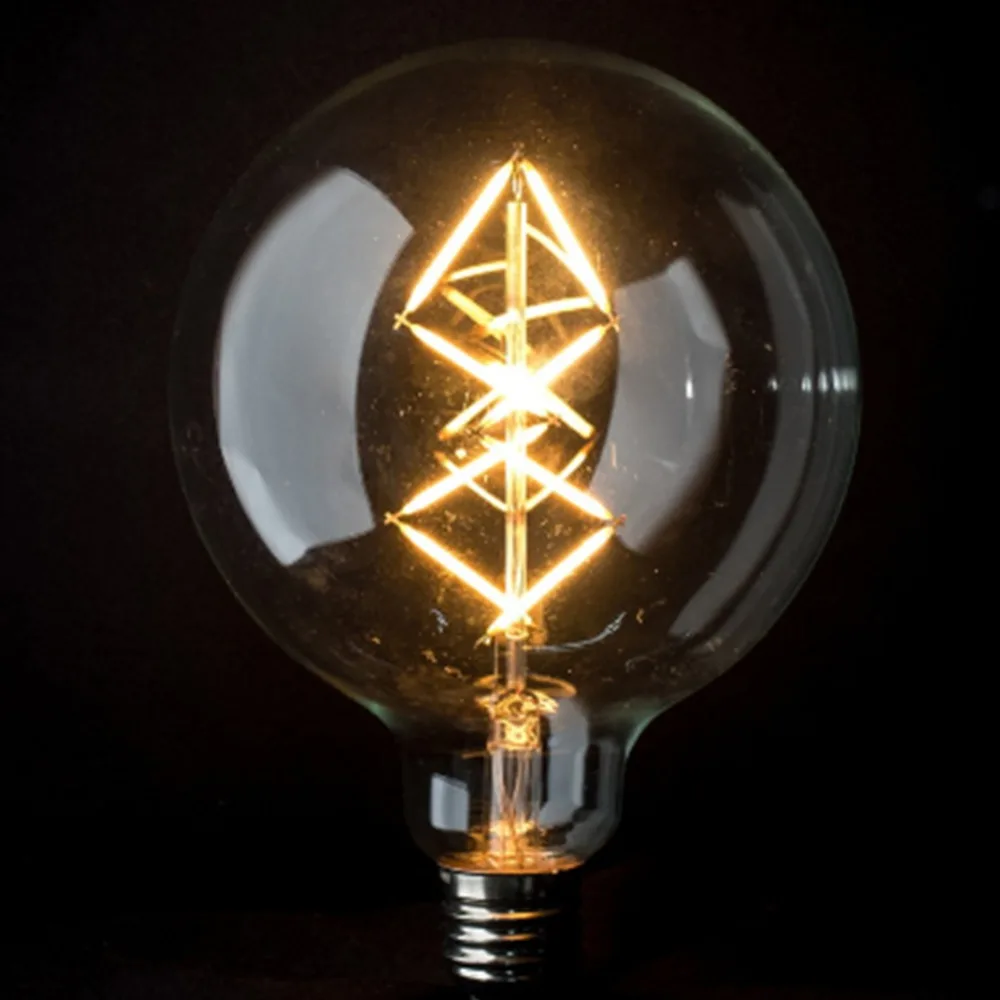 

Dimmable,8W,LED Vintage Filament Bulb,G125 Star Style,110V 220VAC,Warm Yellow(2200K),E26 E27 Medium Base