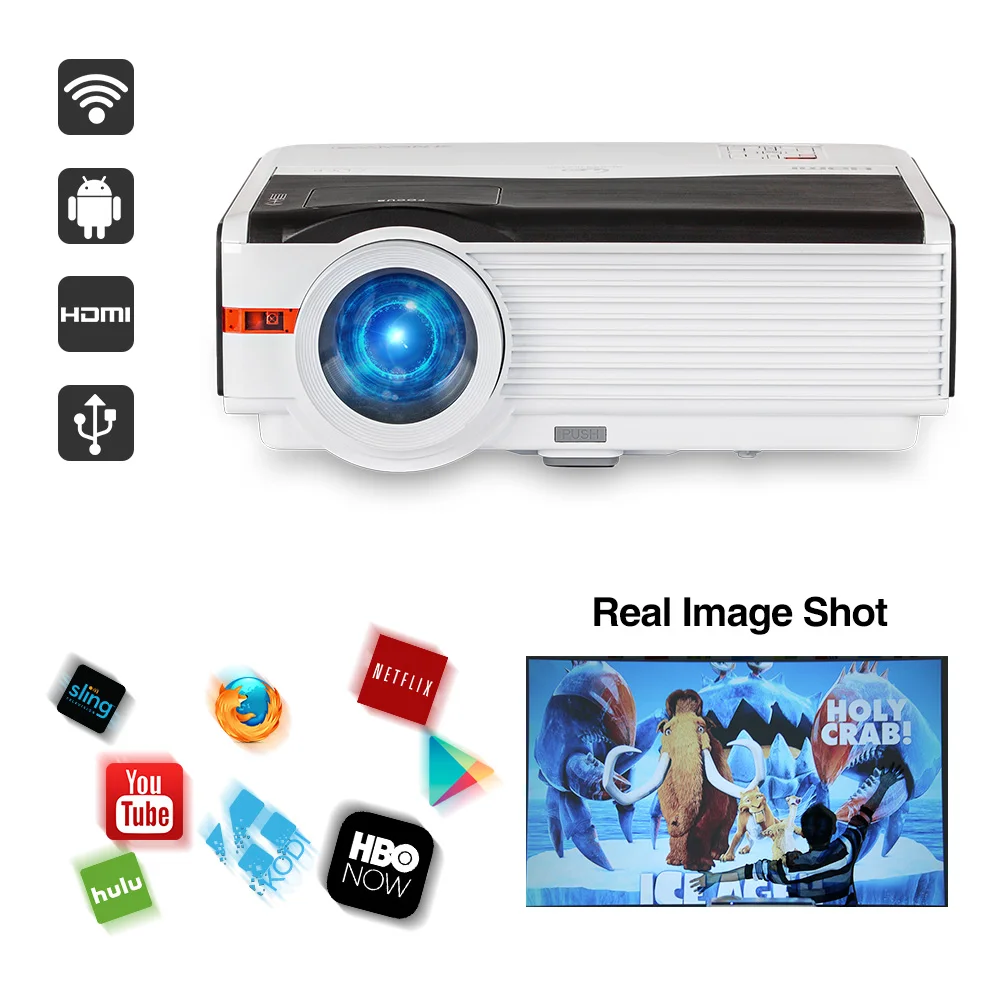CAIWEI LCD HD 1080P LED Home Projector Watching Movie Video Game Large Projection Family TV Theater Beamer with HDMI VGA USB CAIWEI LCD HD 1080P LED Home Projector Watching Movie Video Game Large Projection Family TV Theater Beamer with HDMI VGA USB