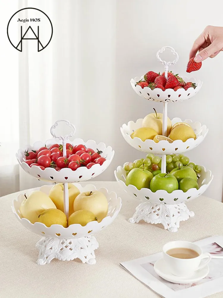 

Creative multi-layer Fruit plate birthday party plastic Cakes Plates hollow Candy Snack Tray window decoration Cake stand
